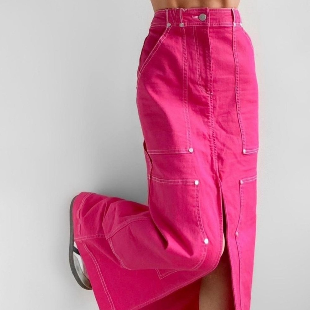 Anthropologie Pilcro Hot Pink Maxi Skirt NWT